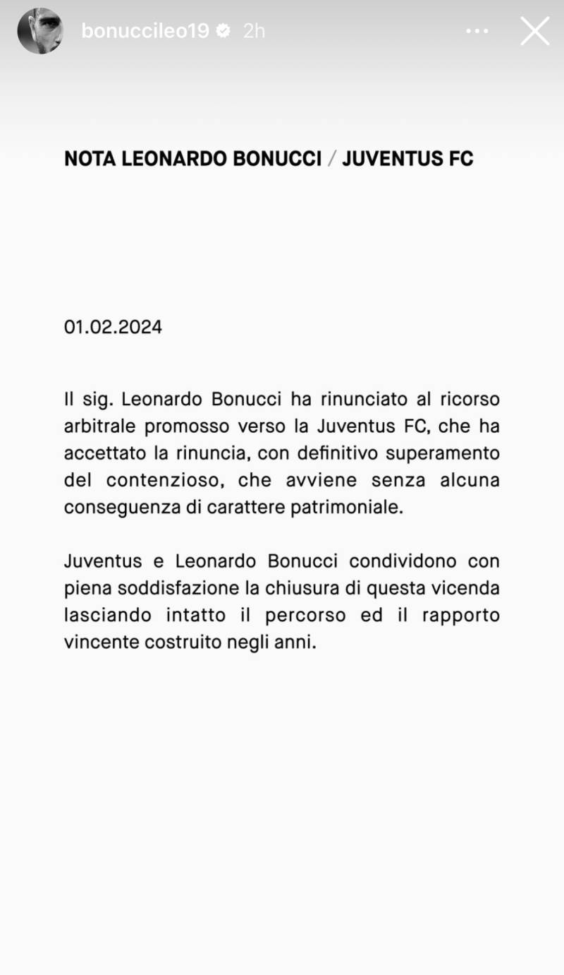 Nota Juve Bonucci