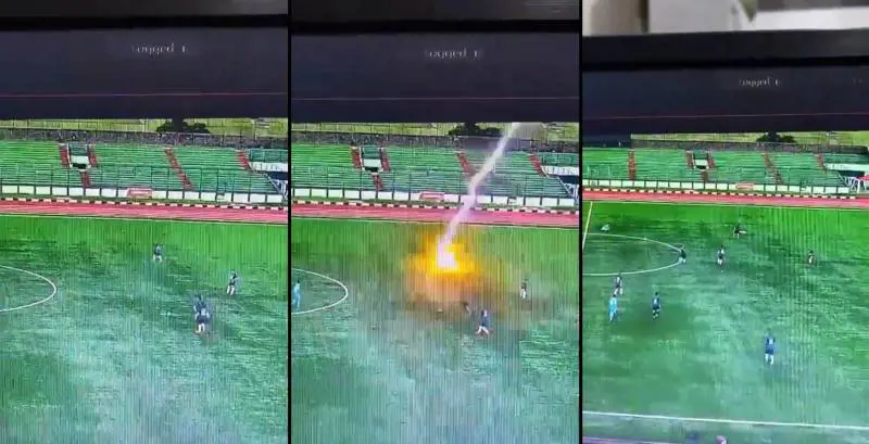 Orrore in campo: colpito da un fulmine, muore durante una partita di calcio
