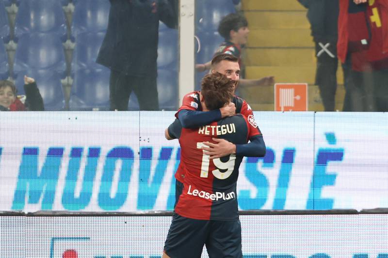 Retegui festeggiamento Genoa Udinese