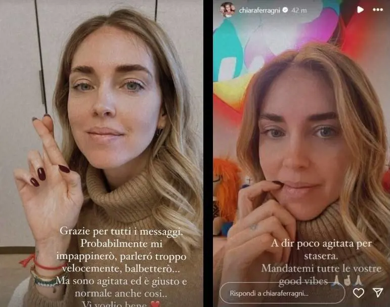 Chiara Ferragni nervosa per l'intervista da Fazio: "Mandatemi le vostre good vibes"