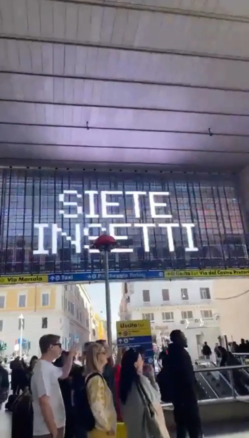 "Siete insetti". Lo strano messaggio sugli schermi: cosa succede nelle stazioni italiane