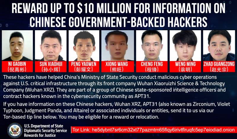 hacker cinesi ricercati