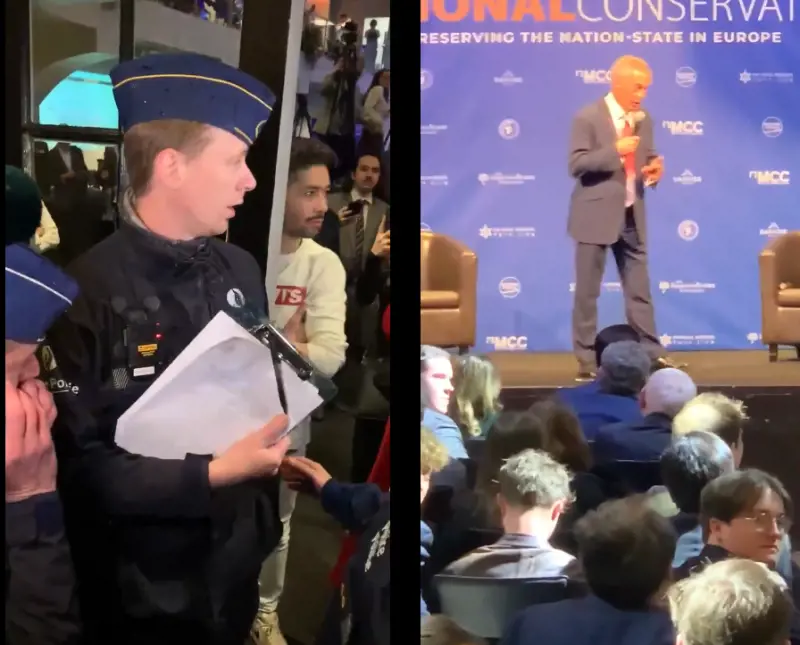 "Non sono graditi". Stop al meeting dei conservatori a Bruxelles (mentre parla Farage)