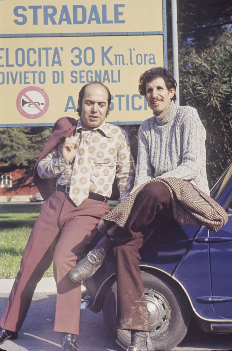 Ciccio Ingrassia e Lino Banfi in una foto degli anni '70.