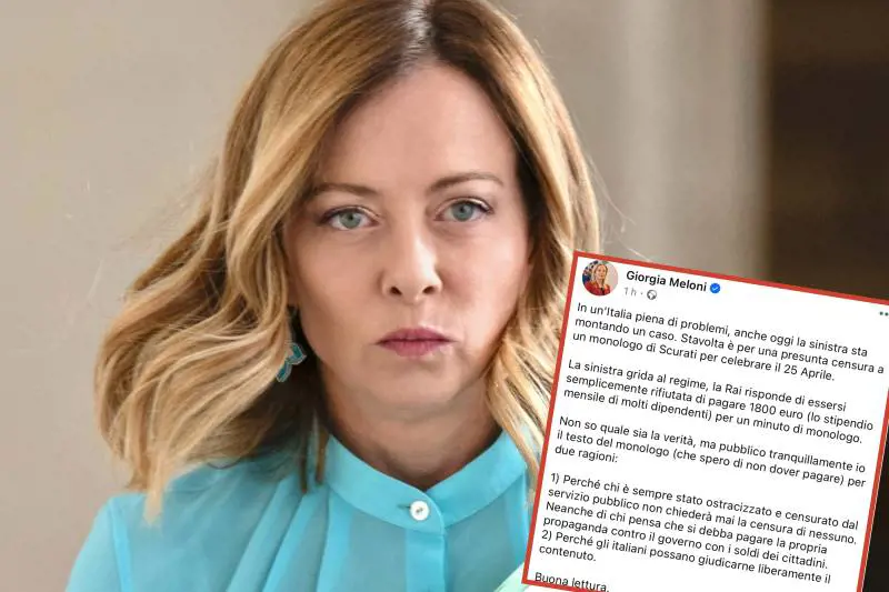 “Pubblico io il testo di Scurati”. La lezione di Meloni alle opposizioni