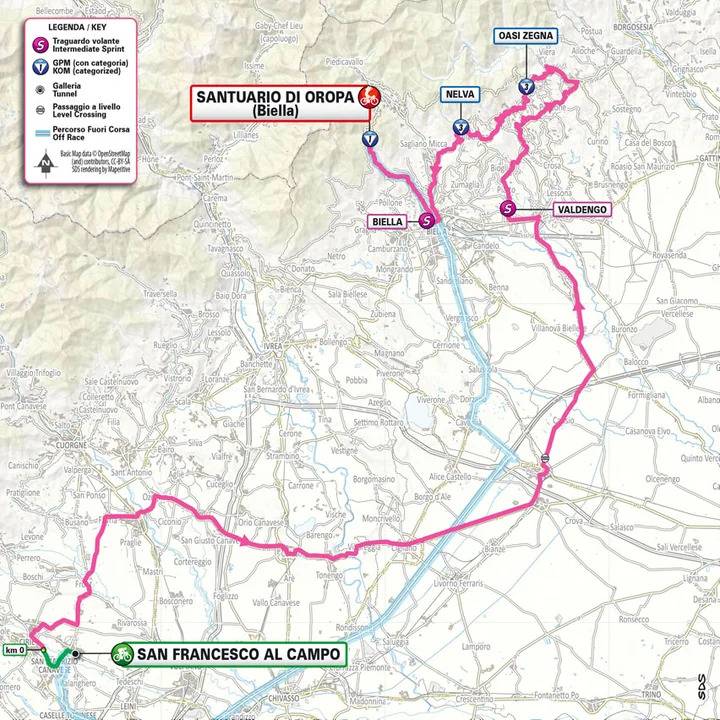 Giro Italia 2024 tappa 2 planimetria