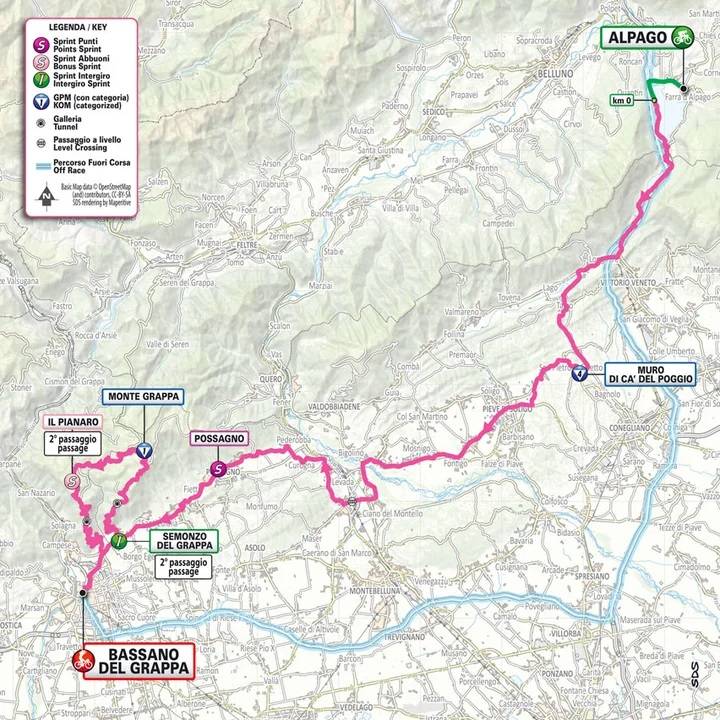 Giro 2024 tappa 20 planimetria