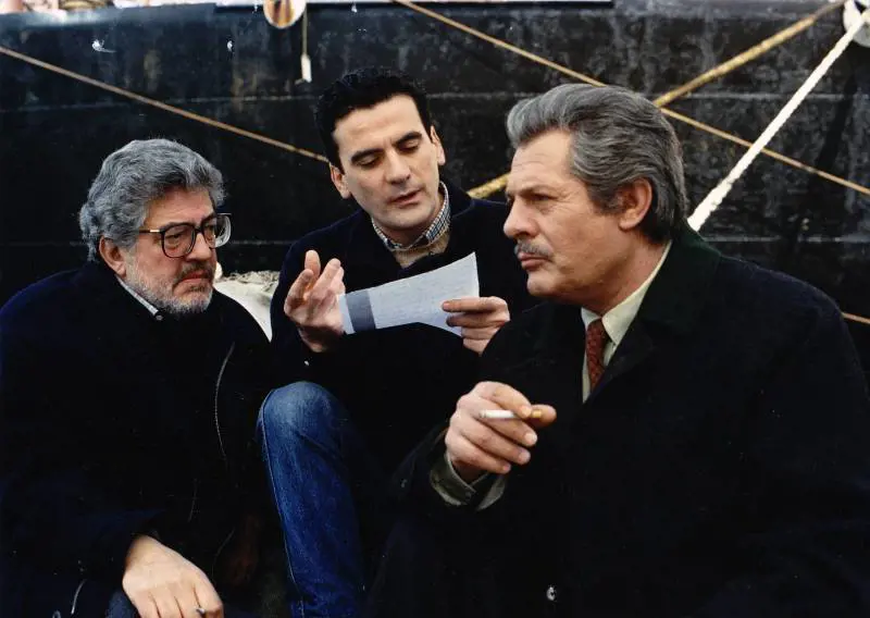Massimo Troisi con Marcello Mastroianni