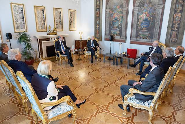 La delegazione de il Giornale ricevuta al Quirinale dal Presidente Sergio Mattarella