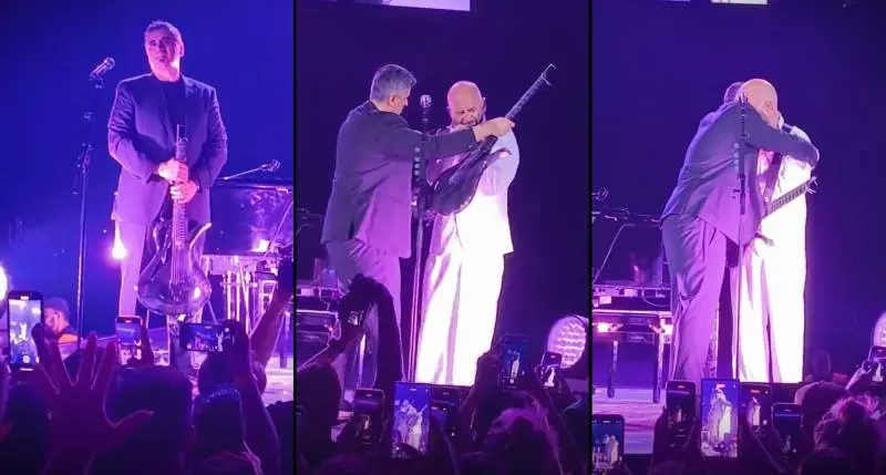 Riceve la chitarra di Pino Daniele dal figlio, Giuliano Sangiorgi scoppia in lacrime