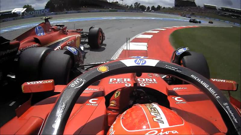 F1 Spagna gara contatto Leclerc Sainz