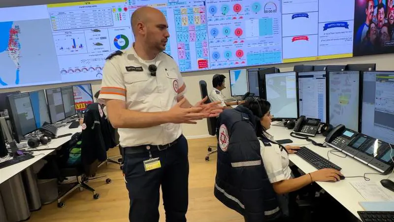 Una parte del centrailno sotterraneo delle ambulanze