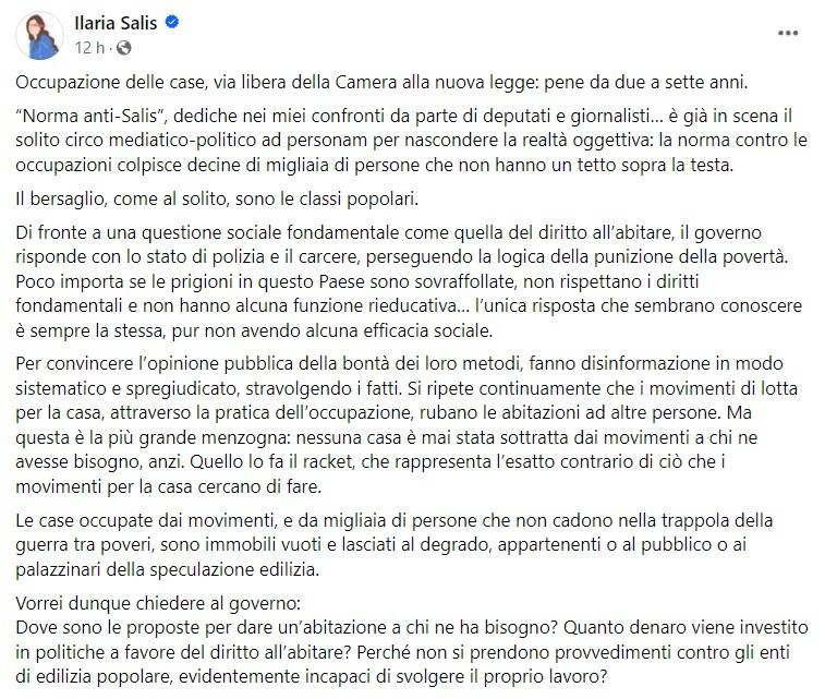 Post di Ilaria Salis