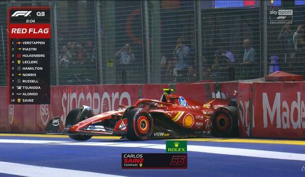 F1 Singapore Q3 Sainz incidente