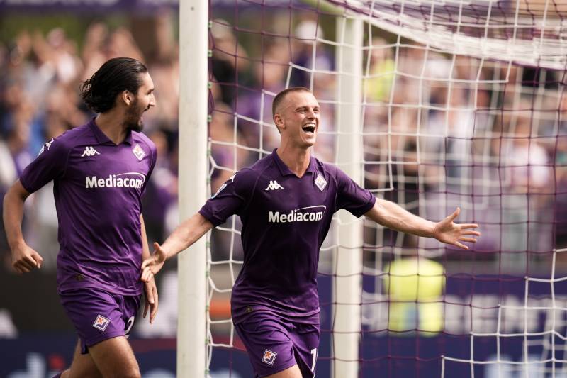 Gudmundsson celebrazione Fiorentina Lazio