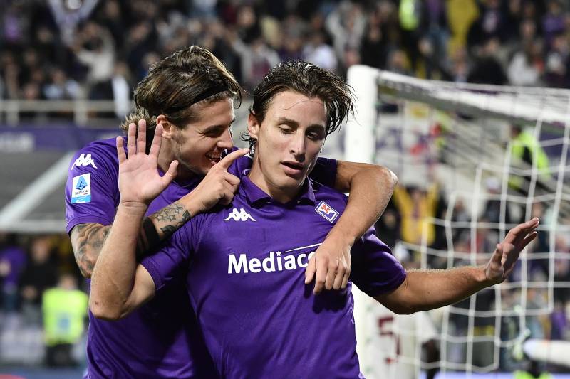 Fiorentina Roma Bove celebrazione