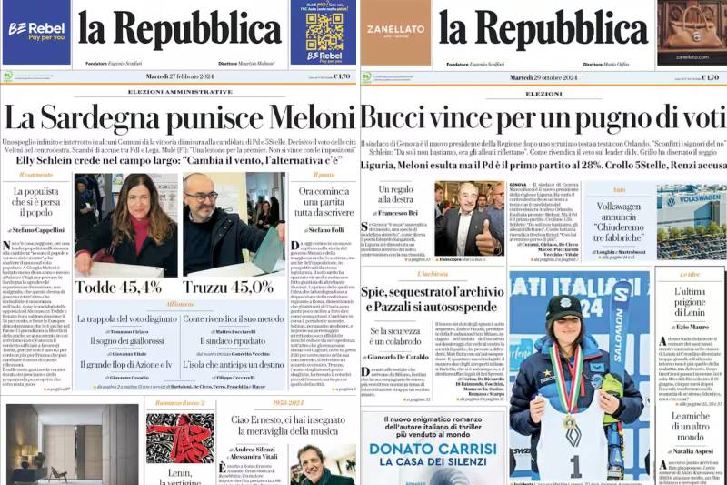 Pagine Repubblica a confronto