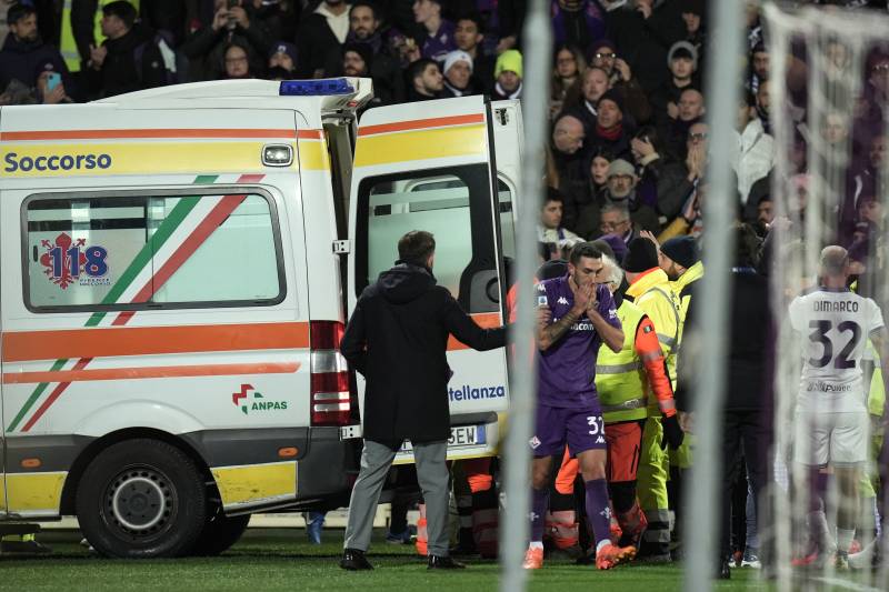 Fiorentina Inter ambulanza Cataldi