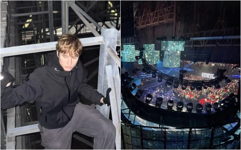 Sanremo, violata la sicurezza dell'Ariston: il climber Dedelate sopra le quinte del palco