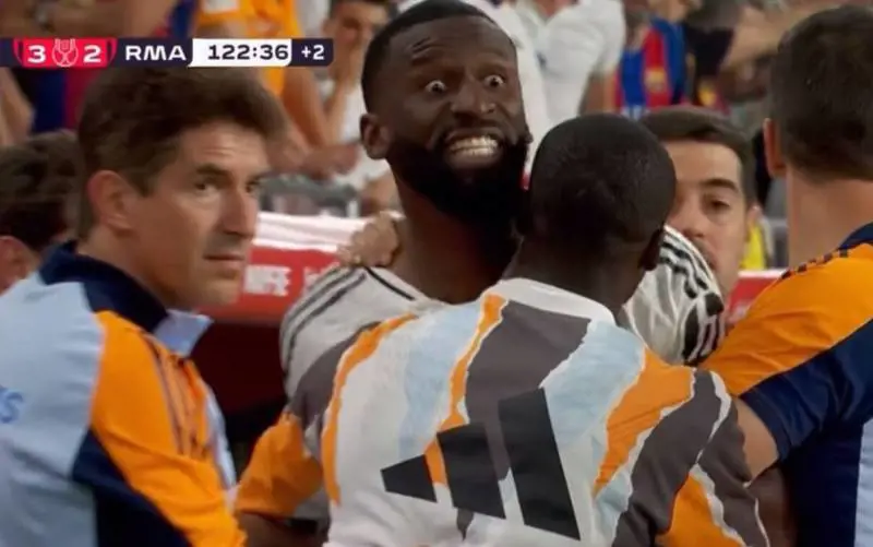 Follia Rudiger in Real Madrid-Barcellona: ecco che squalifica rischia