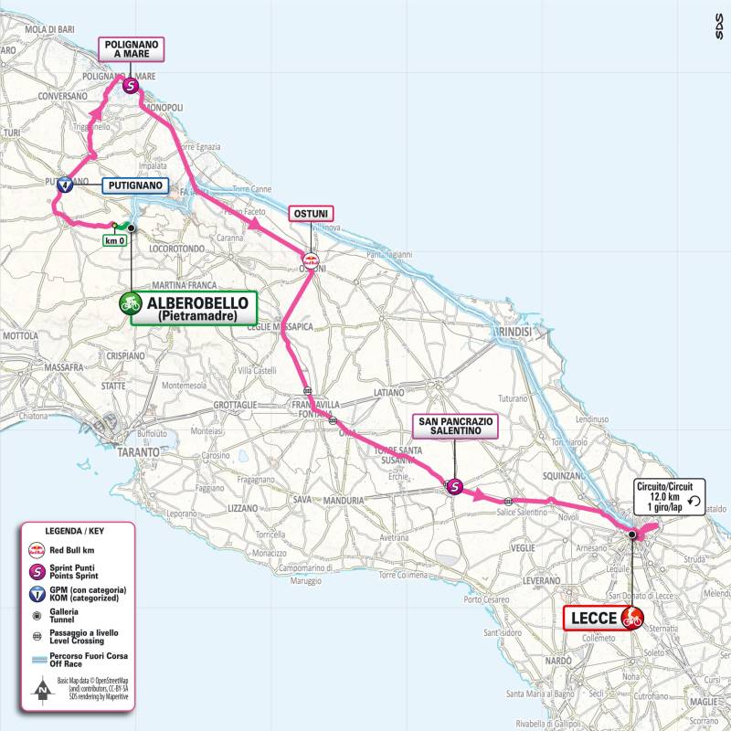 Giro 2025 tappa 4 planimetria