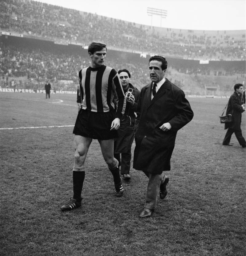 Helenio Herrera con Giacinto Facchetti