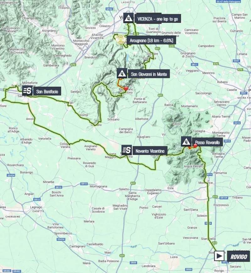 Giro 2025 tappa 13 planimetria