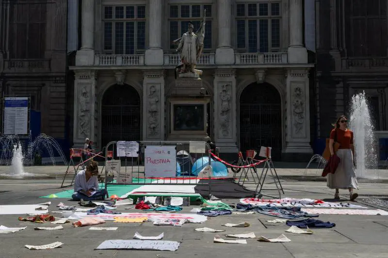 Il corteo pro-Palestina alla vigilia del referendum