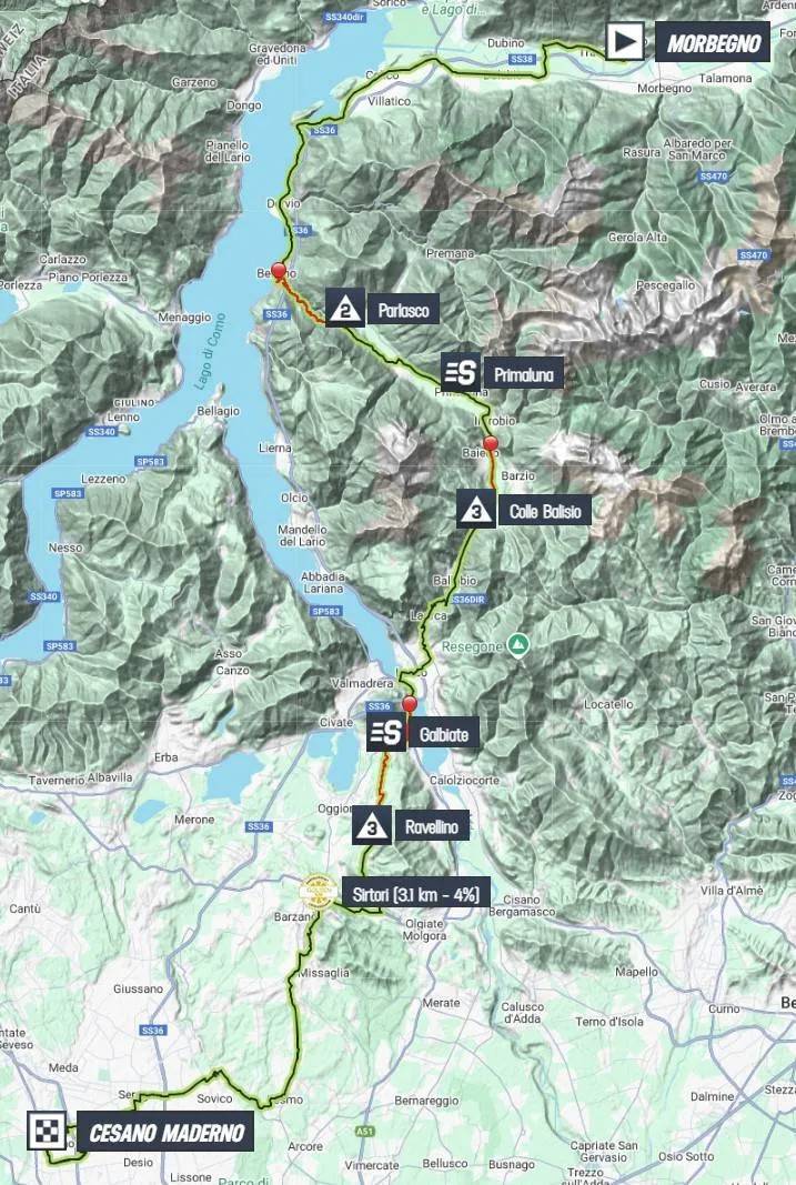 Giro 2025 tappa 18 planimetria