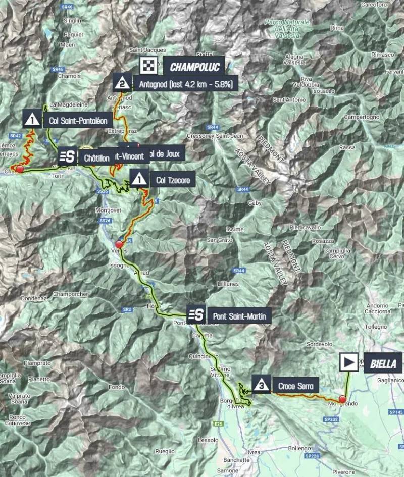 Giro 2025 tappa 19 planimetria