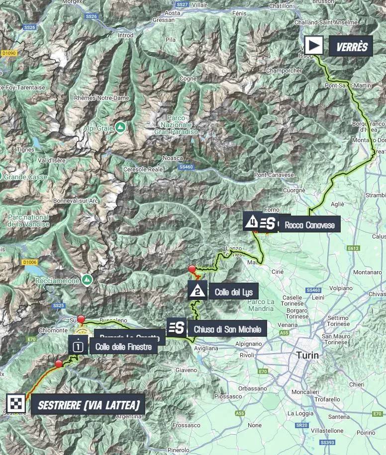 Giro 2025 tappa 20 planimetria