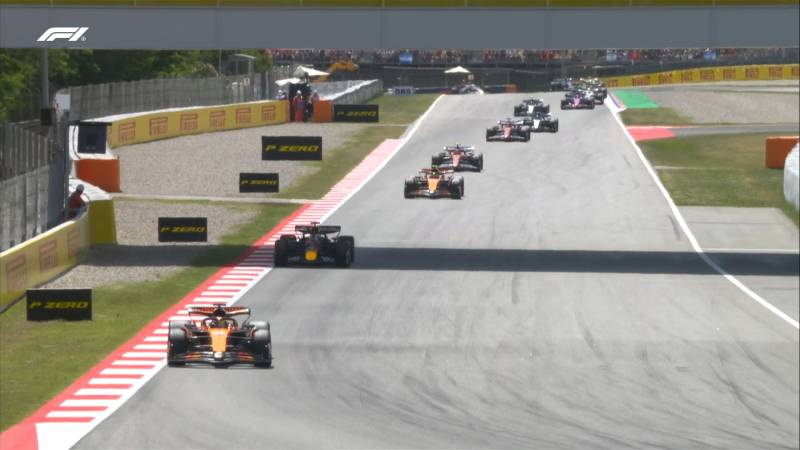 F1 Spagna gara Piastri giro 1