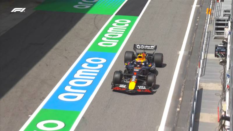 F1 Spagna gara Verstappen box
