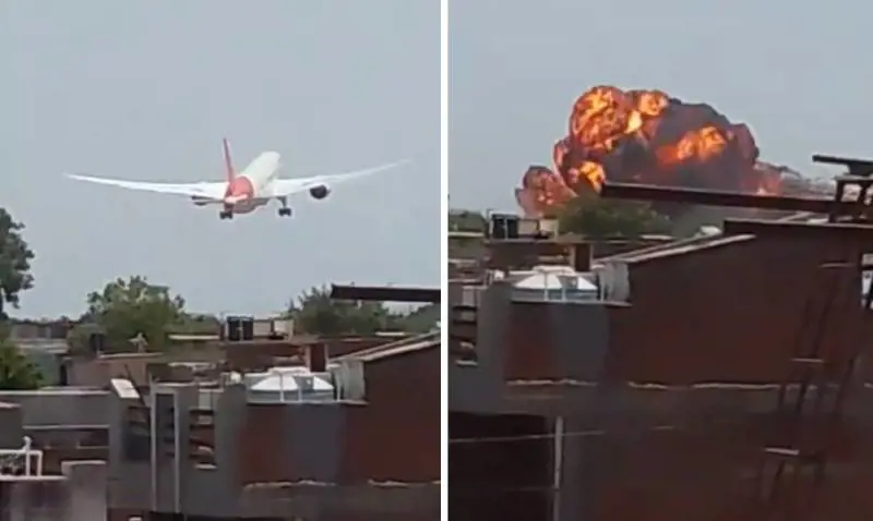 India, aereo precipita su uno studentato: 242 a bordo. Oltre 300 morti