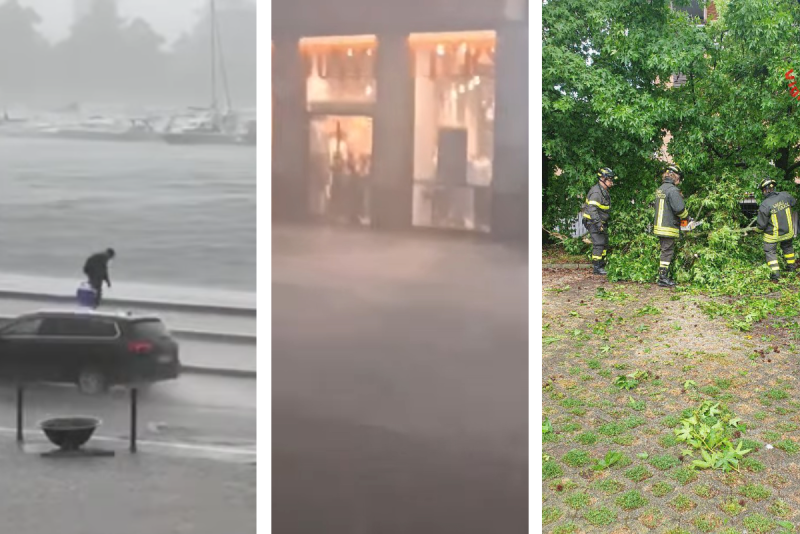 Bomba d'acqua su Milano: un morto. Treno colpito da un fulmine. Allagamenti a Novara e Firenze