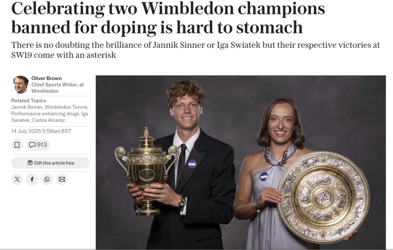 La stampa inglese insulta Sinner: "La vittoria degli avvocati"