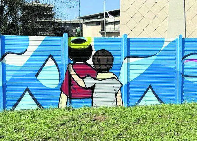 Al Giambellino il murale per il piccolo Alan Kurdi