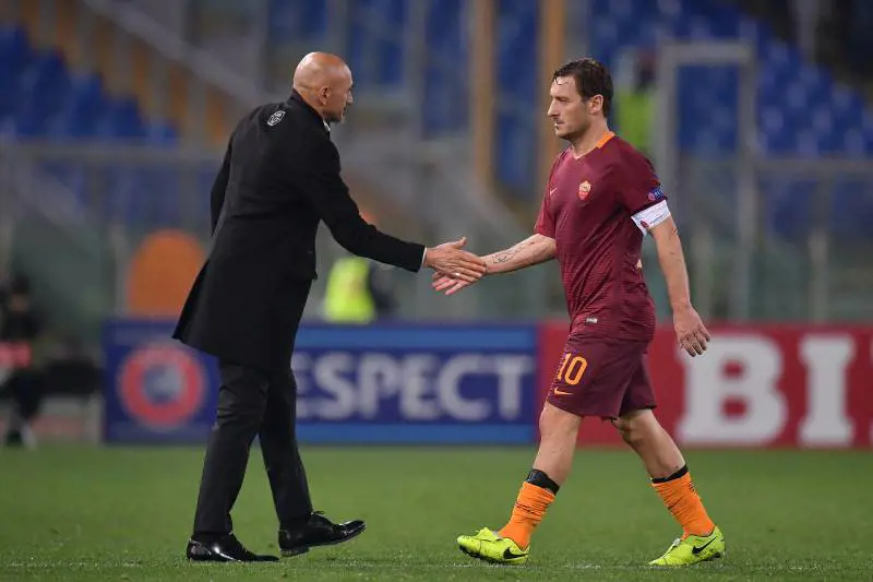 Totti e Spalletti sul campo nel 2017