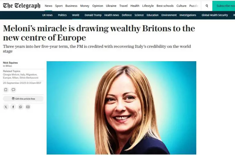 Anche il Telegraph premia Meloni: "Artefice del miracolo italiano"