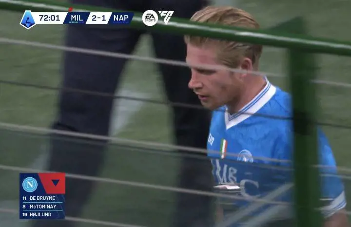 Conte si infuria con De Bruyne: cosa è successo in Milan-Napoli