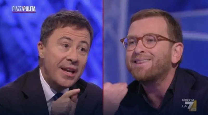 "Difendi signori collegati ad Hamas". "Dici cose pericolose". Scoppia la rissa tv tra Bocchino e Provenzano 