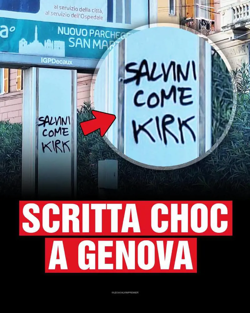 "Salvini come Kirk". La scritta choc apparsa a Genova