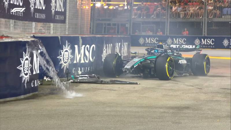 F1 Singapore FP2 Russell incidente