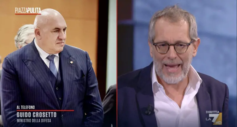 Piazzapulita, Crosetto telefona in diretta e gela Formigli