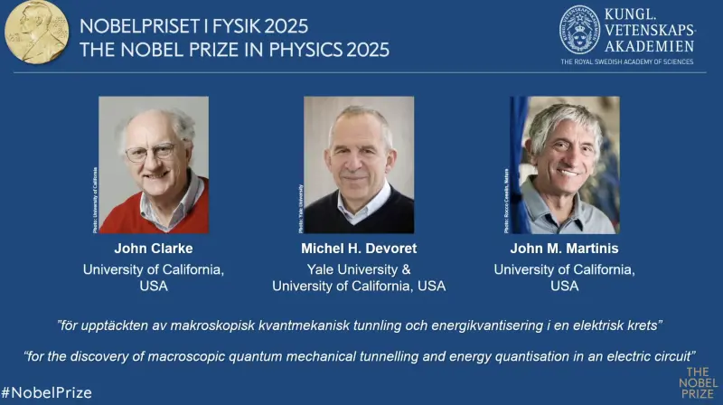 Nobel per la Fisica a Clarke, Devoret e Martinis per scoperte sul mondo quantistico