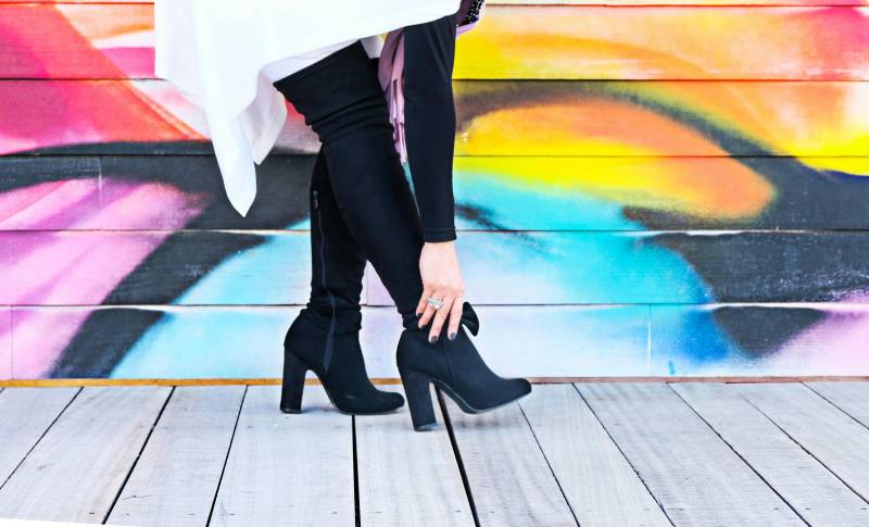 stivali e jeans skinny