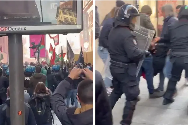Pro Pal all’assalto degli agenti: capo della Digos colpito da una bottiglia