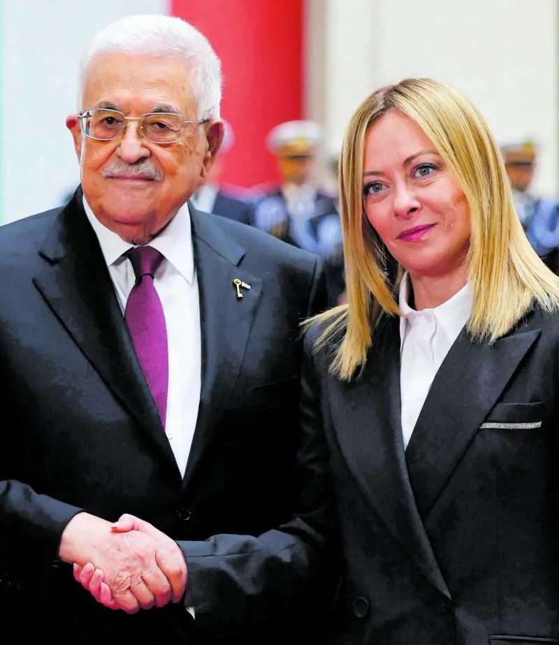 Abu Mazen da Mattarella e Meloni. "Sì ai due Stati"
