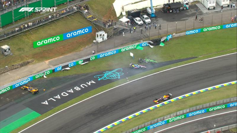 F1 Brasile sprint incidente multiplo