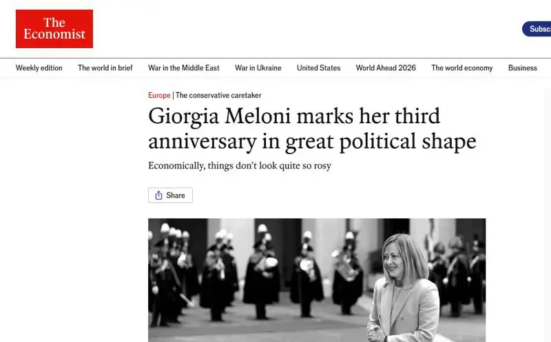 "Leader eccezionale". Anche l'Economist incorona Giorgia Meloni